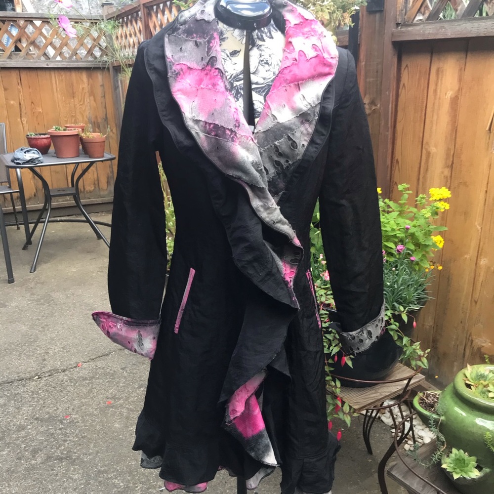 Pink & Black Distressed Goth / Alternative Jacket